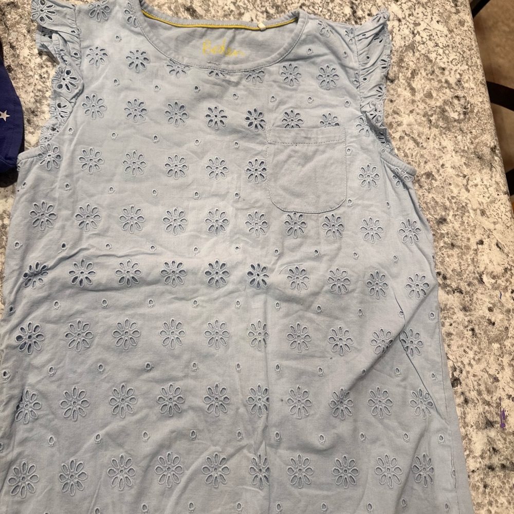 Cat & Jack Light Blue Eyelet Top